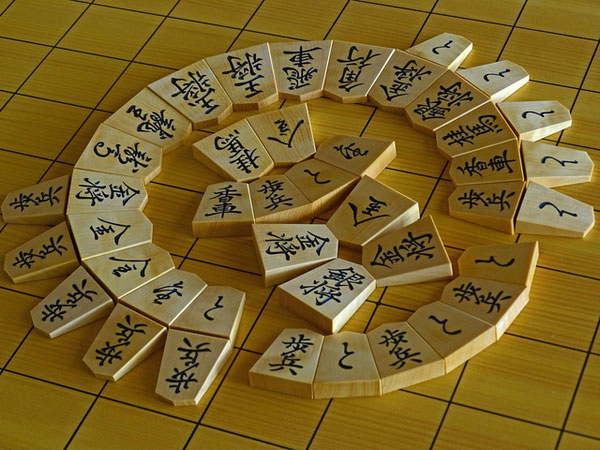 Shogi Japanese Chess Game Set with Wooden Board and Koma Pieces